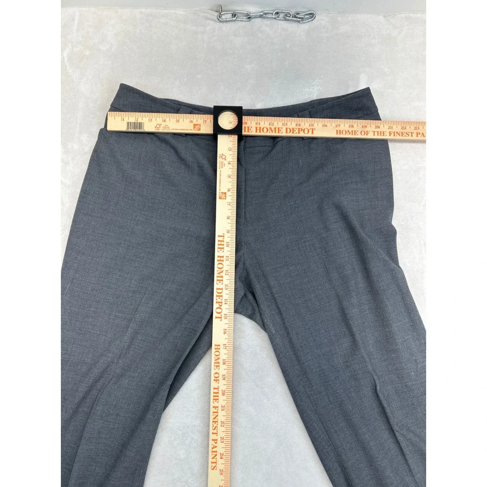 Lane Bryant Dress Pants 18 Tall Grey Straight Leg Cuffed Professional Trousers